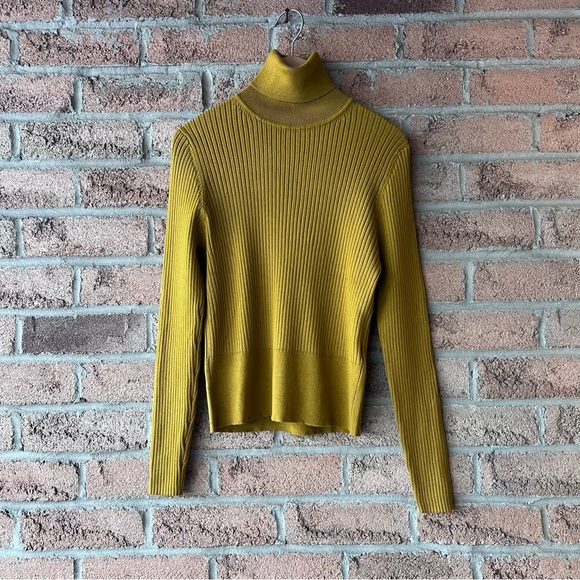 Zara Sweaters - ZARA | Mustard green Zara long sleeve spring turtleneck sweater shirt